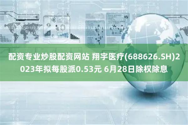 配资专业炒股配资网站 翔宇医疗(688626.SH)2023年拟每股派0.53元 6月28日除权除息