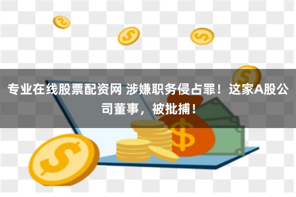 专业在线股票配资网 涉嫌职务侵占罪！这家A股公司董事，被批捕！